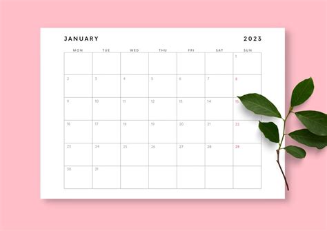 2023 Calendar Printable Minimalist - Etsy