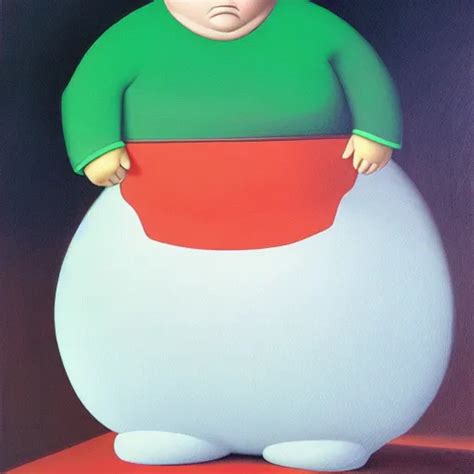 A Fernando Botero Painting Of Eric Cartman Oil On Stable Diffusion