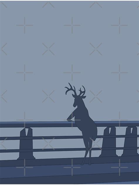 Deer Looking Out On Bridge Meme Photographic Print For Sale By