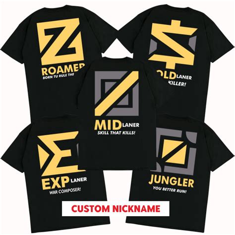 Jual Kaos Anak Role Mlbb Custom Nick Name Nama Lane Mobile Legend Mid