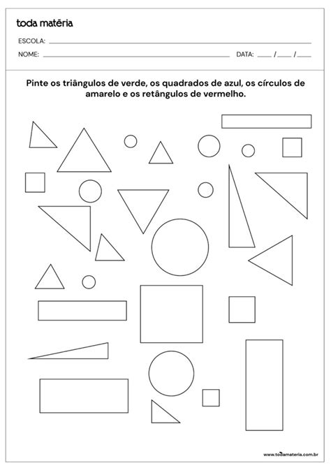 Atividades de formas geométricas educação infantil e 1º ano do