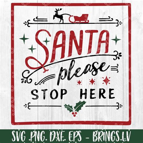 Embellishments Clip Art Image Files Santa Stops Here In Days SVG