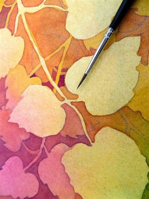 The Painted Prism Watercolor Workshop Negative Painting Of Aspen Leaves