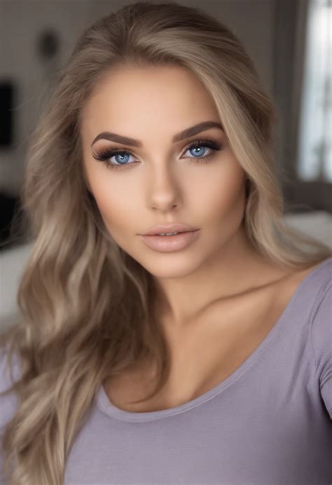 Arafed Frau Voll Sexy Girl With Blue Eyes Ultra Realistisch