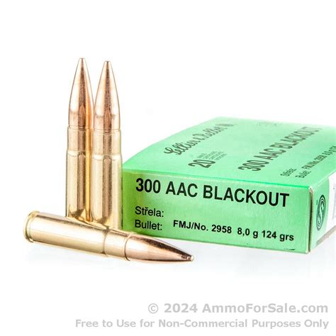 500 Rounds Of Discount 124gr FMJ 300 AAC Blackout Ammo For Sale By