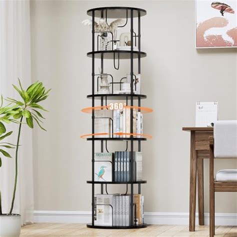 Amazon Suchtale Rotating Bookshelf Tier Metal Spinning Book