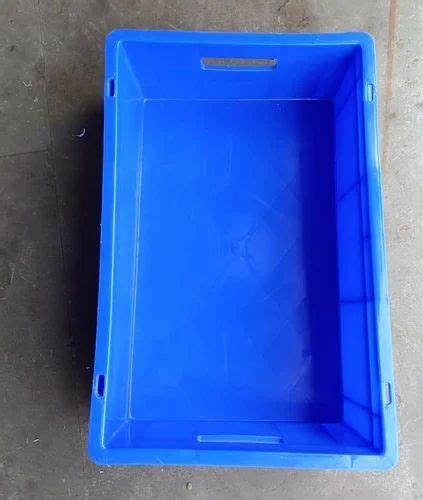 Rectangular Blue 30L HDPE Crate For Dairy Outer Dimension LXWXH