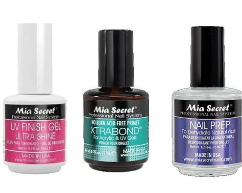 MIA SECRET UV Finish Gel Ultra Shine , Xtrabond Primer & Nail Prep -0.