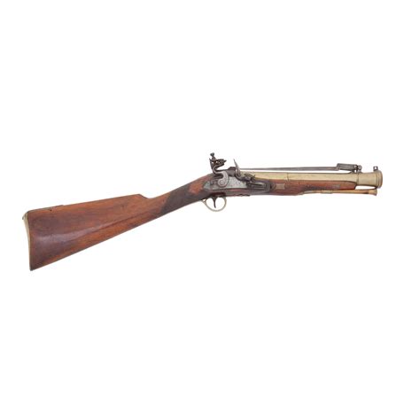 Bonhams A Brass Barrelled Flintlock Blunderbuss With Spring Bayonet