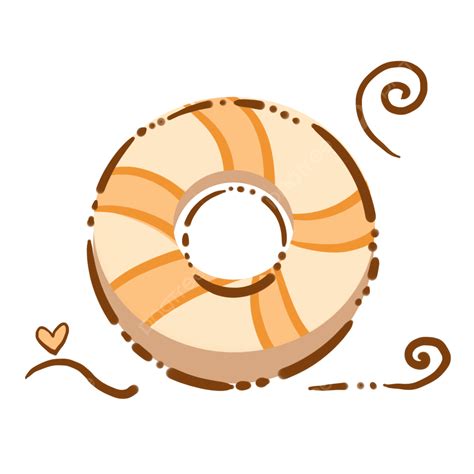 Donut De Postre Pintado A Mano Con Dibujos Animados Png Dibujos