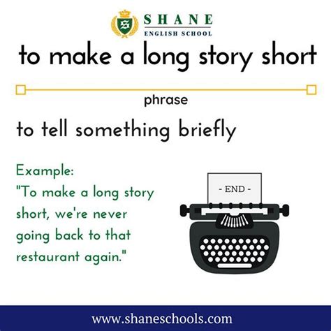 To Make A Long Story Short To Tell Something Briefly To Make A Long