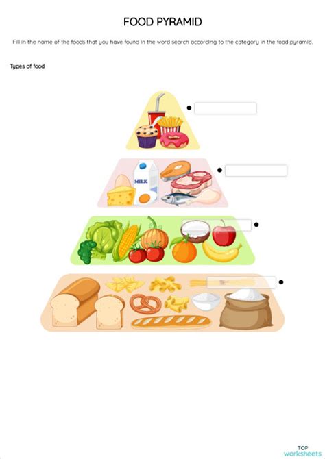 FOOD PYRAMID. Interactive worksheet | TopWorksheets