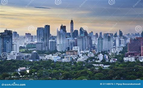 Modern City In A Green Environmentsuan Lumbangkokthailand Stock