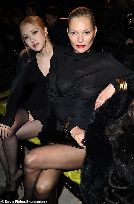 Kate Moss Joins Jerry Hall Georgia May Jagger And Rosie Huntington Whiteley At Ysl Show During