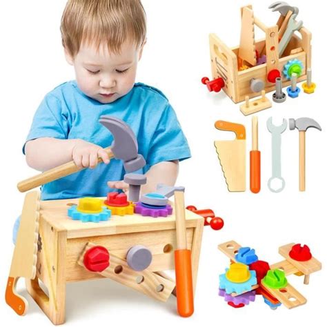 Jouet En Bois Outils Enfant Boite A Outil Jeux Educatif Jouet Enfant