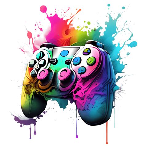 PlayStation Controller Color Splash Graphic Creative Fabrica