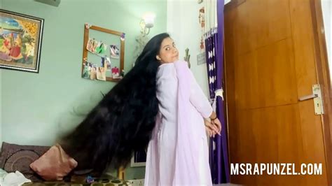 Msrapunzel Indian Rapunzel With Classic Length Hair In Pink Kurti Full Video Youtube