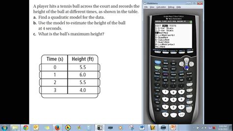 Quadratic Regression Ti 84 Plus C Silver YouTube