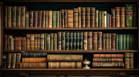 Antique Book Collection On Old Fashioned Bookshelf 32934394 Stock Photo