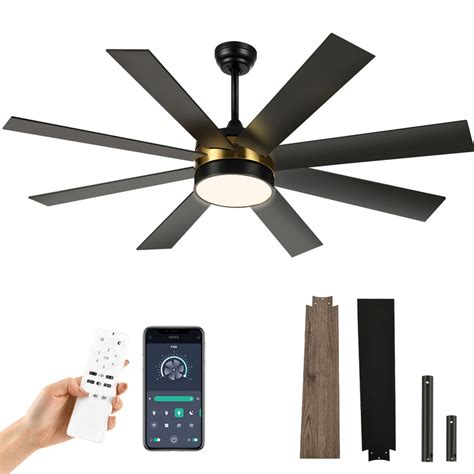 Yitahome Black Smart And Stylish Ceiling Fan With Lights Remote