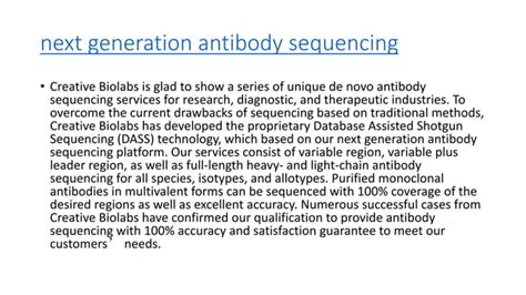 Next Generation Antibody Sequencing Ppt