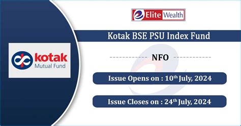 Kotak BSE PSU Index Fund NFO