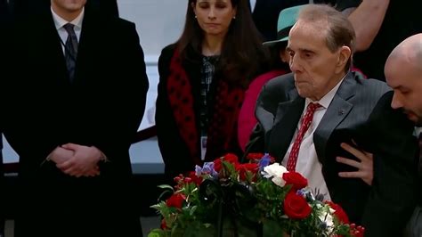 Bob Dole Salutes The Casket Of President George H W Bushs Casket In