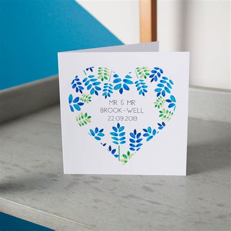 Floral Same Sex Wedding Card Mr And Mrs Wedding Card Mrs And Mrs Lgbt