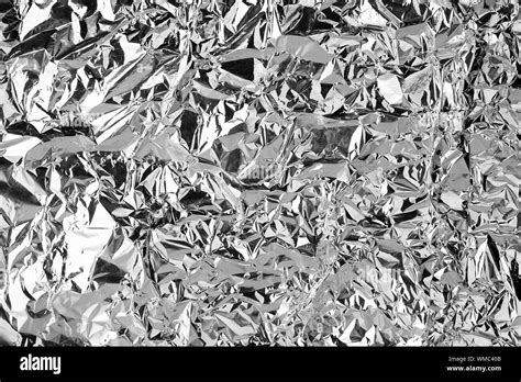 Crumpled Silver Foil Shining Texture Background Bright Shiny Festive Design Metallic Glitter