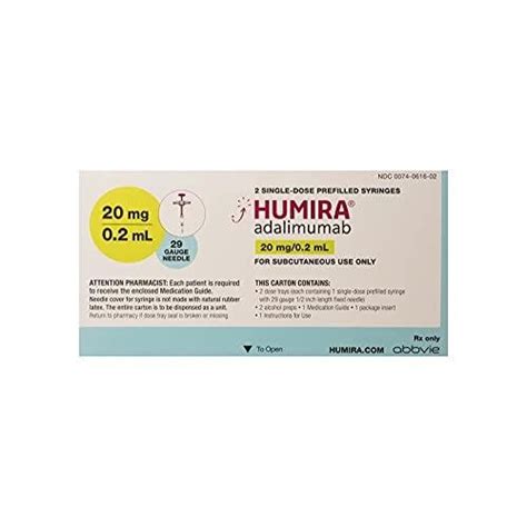 Humira 20 Mg 0 2 ML In A Single Dose Prefilled Glass Syringe Images