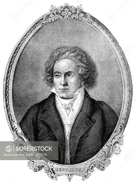 Historical Drawing From The 19th Century Portrait Of Ludwig Van