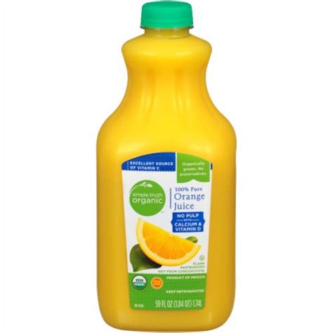 Simple Truth Organic No Pulp With Calcium Vitamin D Pure Orange