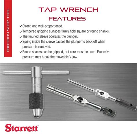 Starrett 91A Tap Wrench 1 16 Inch 1 4 Inch Tap Size 3 32 Inch