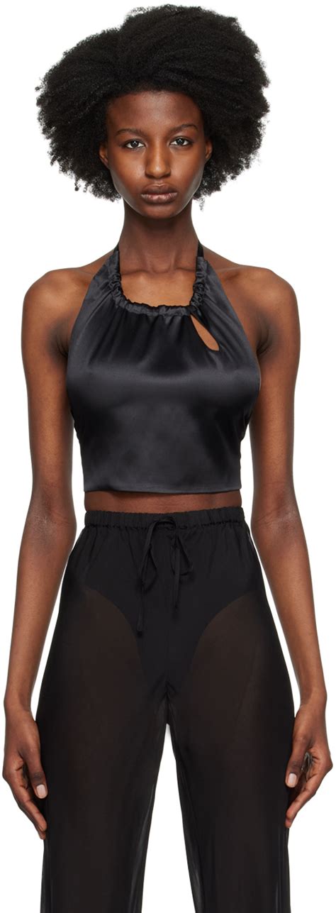 Camisole noire à corsage bain de soleil Silk Laundry en solde