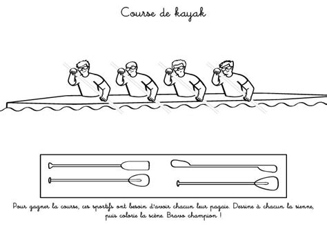 Coloriage à imprimer Le kayak