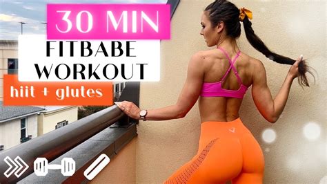 30 Min Fitbabe Workout Hiit Glutes Sculpt Dumbbells And Band Youtube