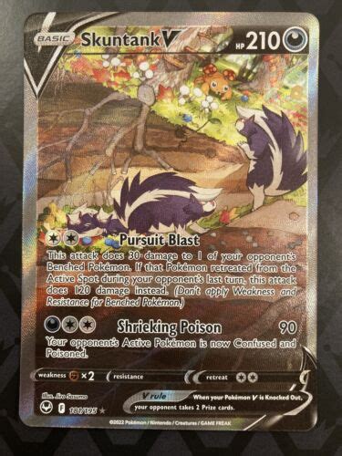 Pok Mon Tcg Skuntank V Alt Art Ultra Rare Full Art Silver