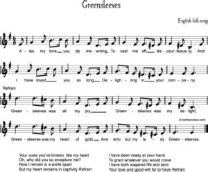 Greensleeves - Beth's Notes