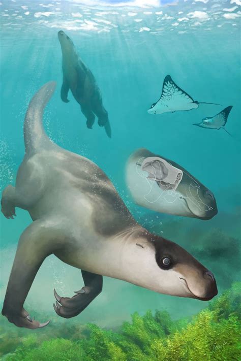 Life Restoration Of Thalassocnus In Its Natural Aquatic Habitat By