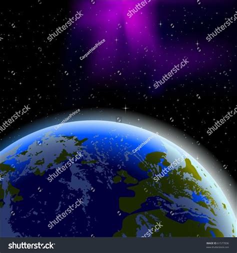 Planet Earth Horizon, From Space Stock Vector Illustration 61577836 : Shutterstock