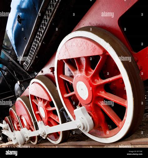 Steam Locomotive Wheels Close Up Stock Photo Alamy