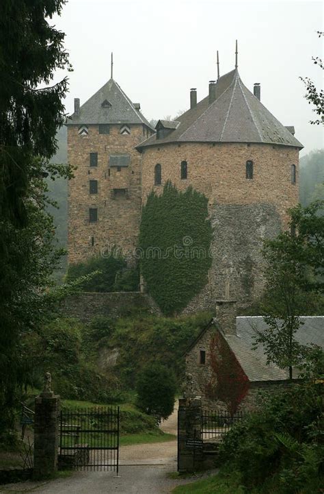 Old Castle in Ardennes Mountain - Belgium. Stock Image - Image of ...