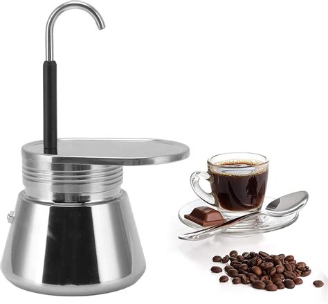 Stovetop Espresso Maker Stainless Steel Single Spout Moka Pot Italian