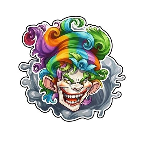 Ilustración de la cara del payaso loco Foto Premium