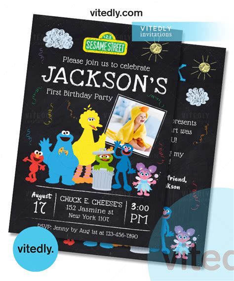 Sesame Street Birthday Invitation Sesame Street Invitations Vitedly