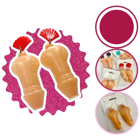 Par de Brincos Eróticos Pinto Chá de Lingerie Despedida de Solteira Acessório Adereço Shopee