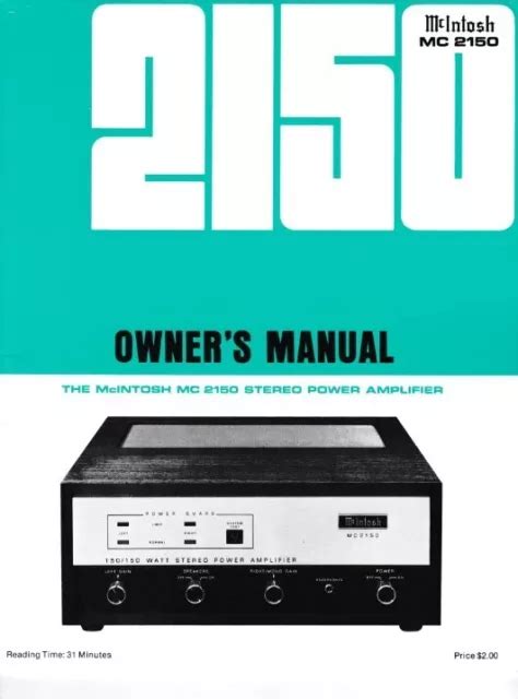 Mcintosh Mc Solid State Stereo Power Amplifier Owner S Manual