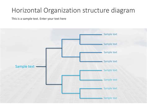 Horizontal Organization Structure Diagram Powerpoint Template