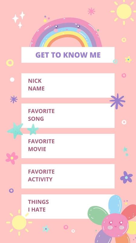 Page 6 Free Custom Get To Know Me Instagram Story Templates Canva