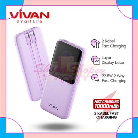 VIVAN Powerbank 10000 MAh VPB E10 4 Output Fast Charging 22 5W PD QC 3